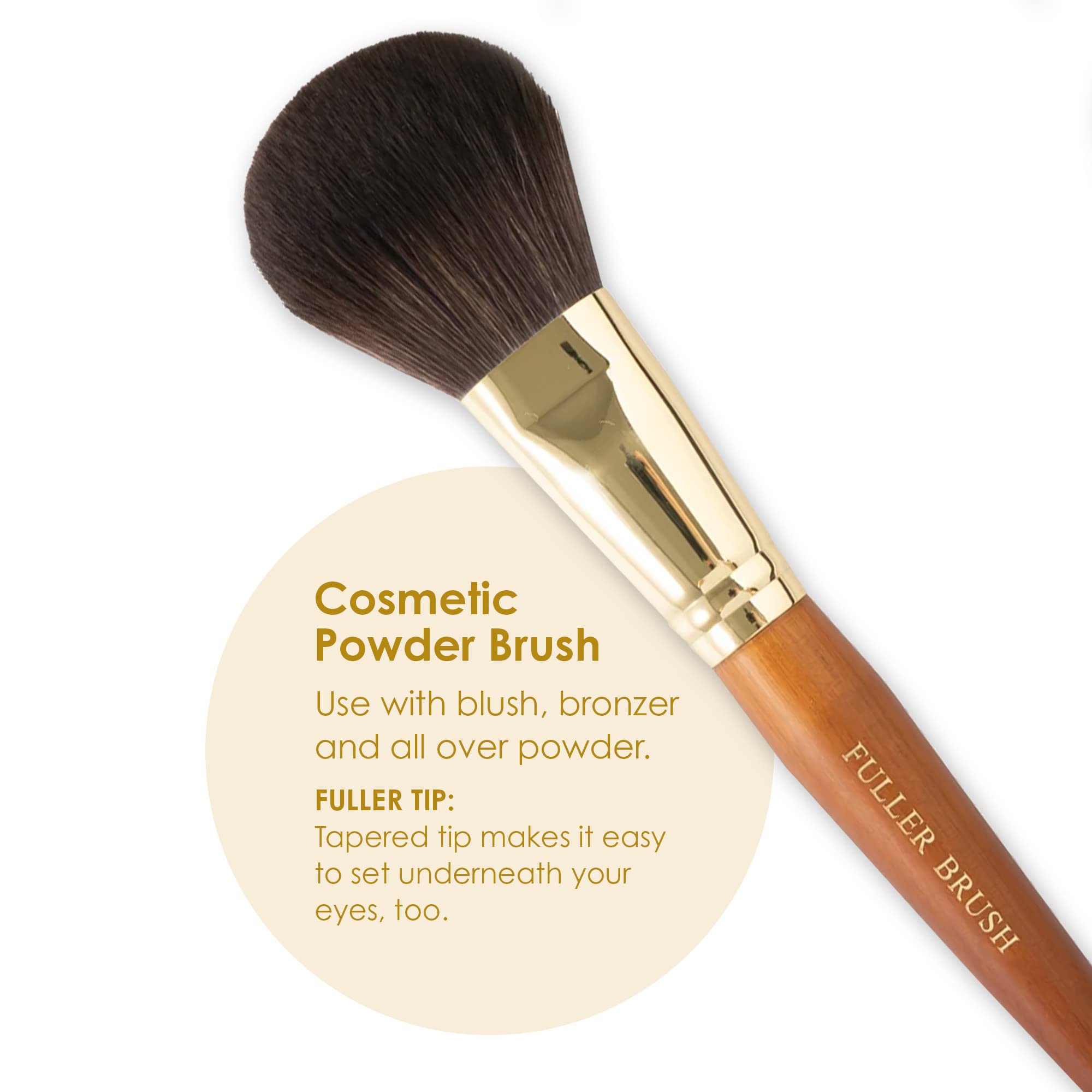 Fuller Brush Cosmetic Brush Set with Case – 7-Piece Makeup Brush Collection for Face & Eyes – Includes Powder, Foundation, Blush, Concealer, Eyeliner, Fan & Blending Brushes – Synthetic Bristles