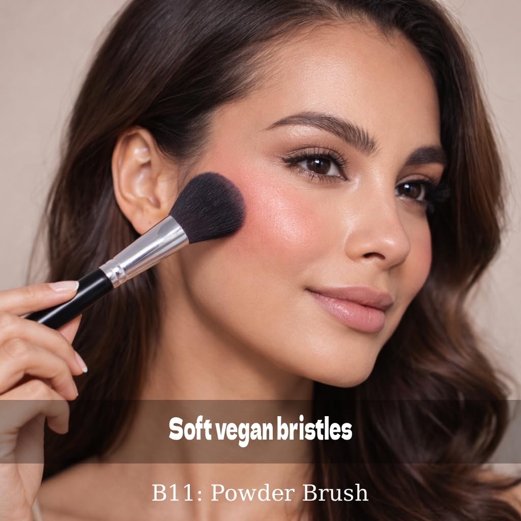 Studio Dense Makeup Brushes Set Professional 15PCS | Vegan Bristles | Flawless Blending | Makeup Brush Set with Case | Foundation, Powder, Blush, Contour, Highlight