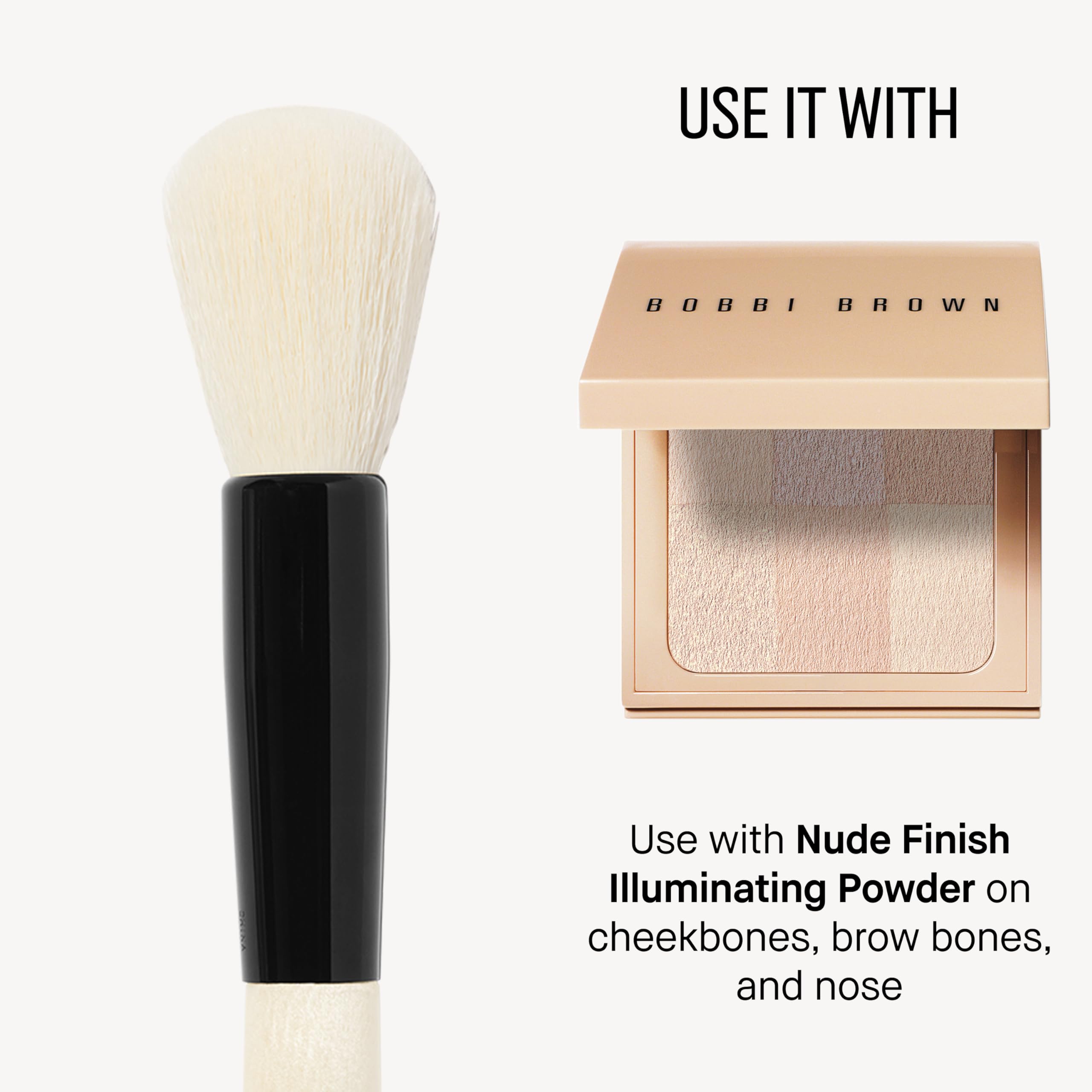 Bobbi Brown Cheek & Powder Brush | Multi-Purpose Brushes for Blending Blush, Bronzer or Powder for Seamless Application