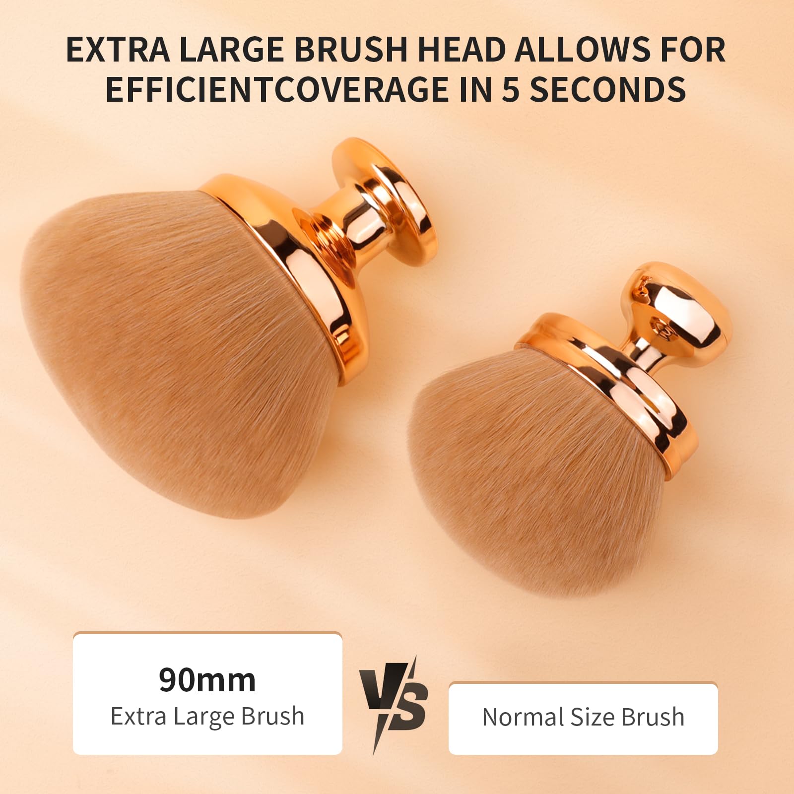 docolor Extra Large Body Makeup Brush for Self Tanner – 3 Inch Wide Head for Fast Full-Body Coverage, Soft Synthetic Fibers for Flawless Application of Foundation, Powder, Bronzer, Face and Body Brush
