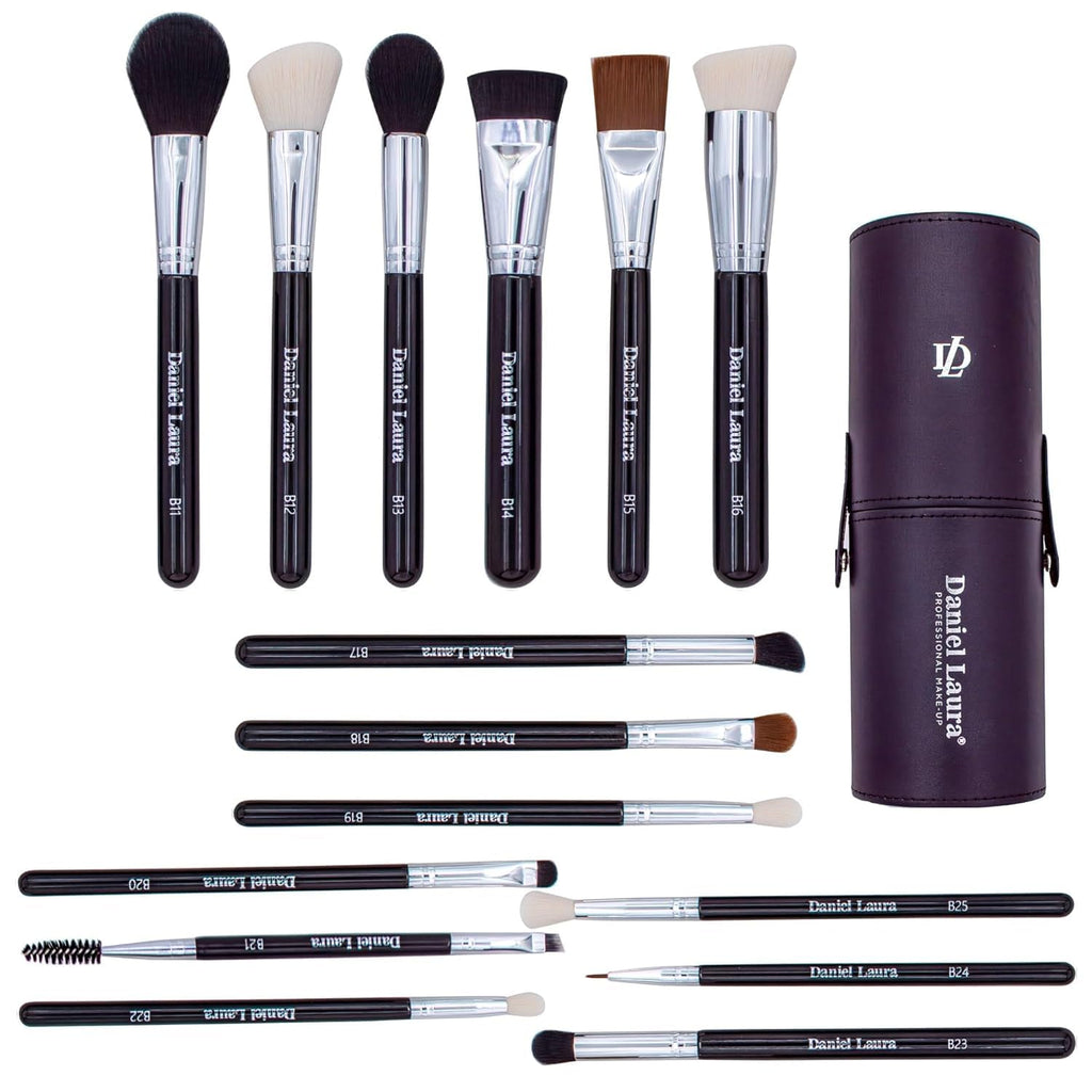 Studio Dense Makeup Brushes Set Professional 15PCS | Vegan Bristles | Flawless Blending | Makeup Brush Set with Case | Foundation, Powder, Blush, Contour, Highlight