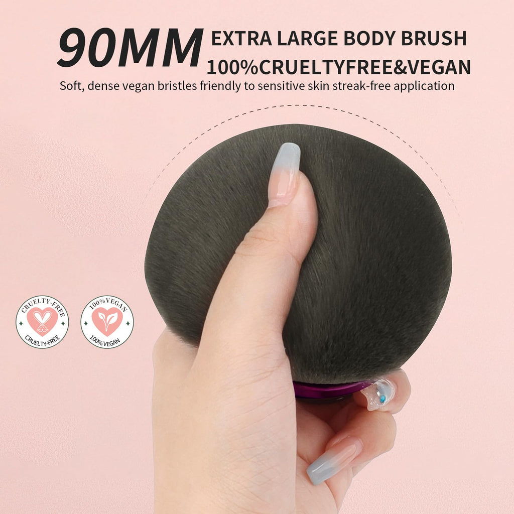 docolor Extra Large Body Makeup Brush for Self Tanner – 3 Inch Wide Head for Fast Full-Body Coverage, Soft Synthetic Fibers for Flawless Application of Foundation, Powder, Bronzer, Face and Body Brush