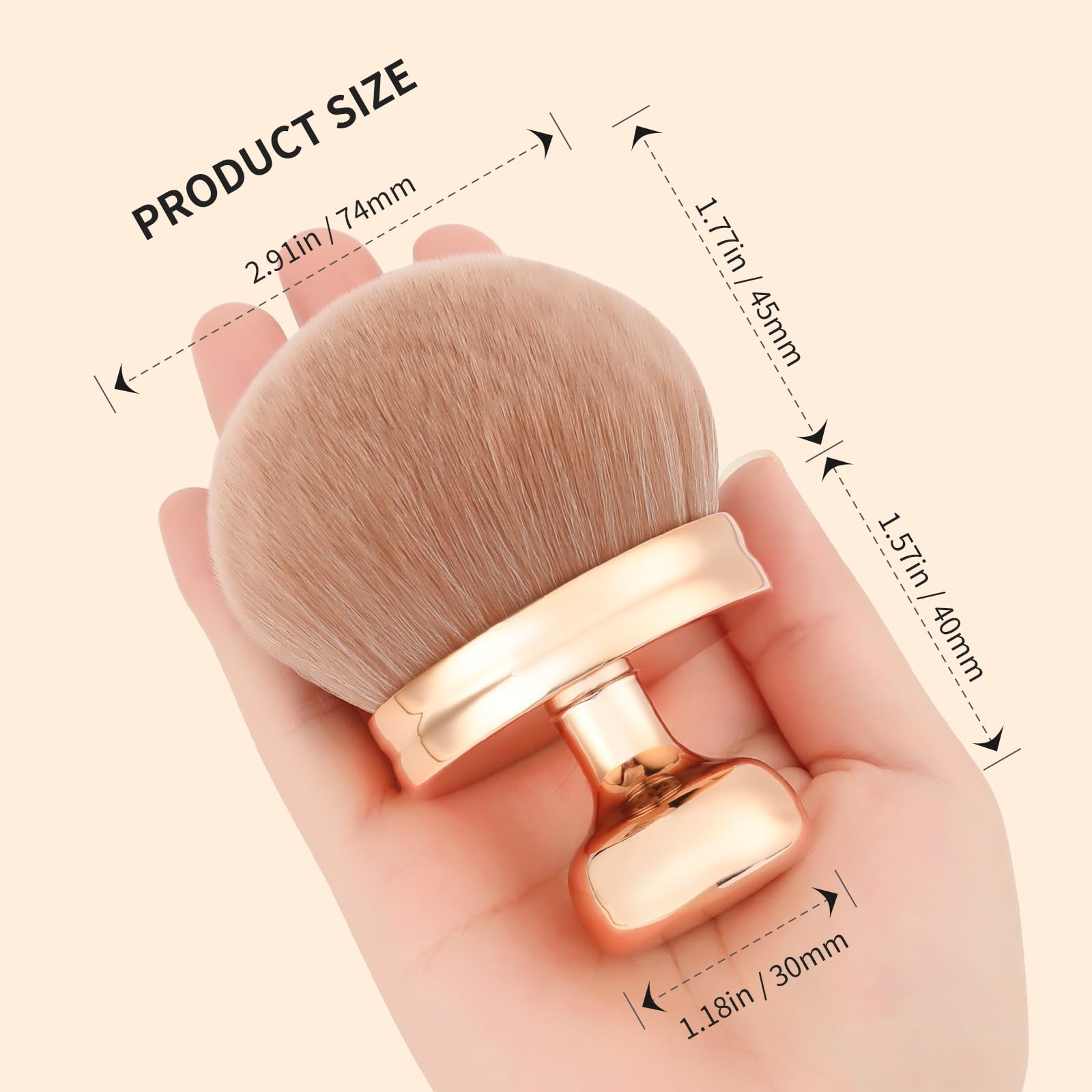 docolor Extra Large Body Makeup Brush for Self Tanner – 3 Inch Wide Head for Fast Full-Body Coverage, Soft Synthetic Fibers for Flawless Application of Foundation, Powder, Bronzer, Face and Body Brush
