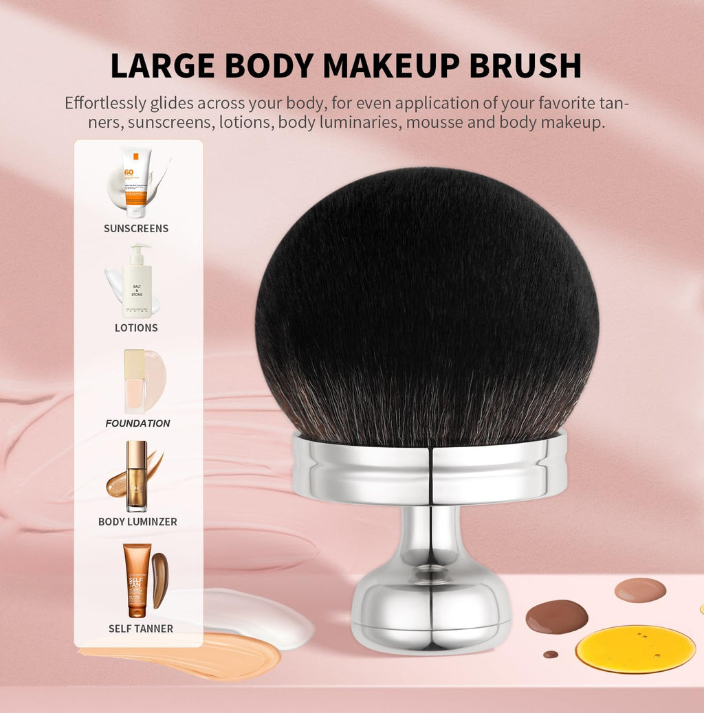 docolor Extra Large Body Makeup Brush for Self Tanner – 3 Inch Wide Head for Fast Full-Body Coverage, Soft Synthetic Fibers for Flawless Application of Foundation, Powder, Bronzer, Face and Body Brush