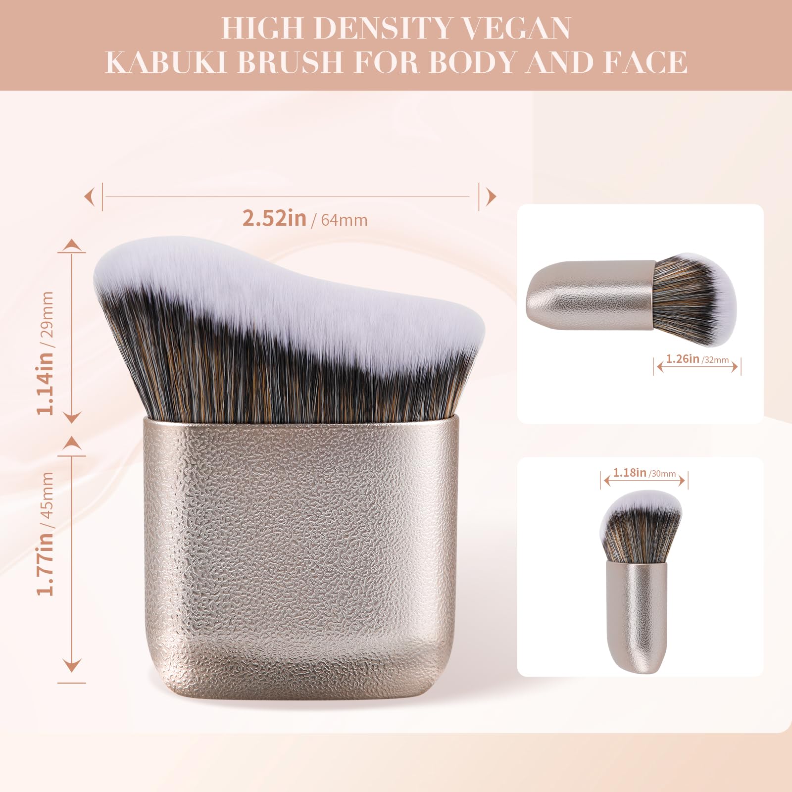 docolor Extra Large Body Makeup Brush for Self Tanner – 3 Inch Wide Head for Fast Full-Body Coverage, Soft Synthetic Fibers for Flawless Application of Foundation, Powder, Bronzer, Face and Body Brush