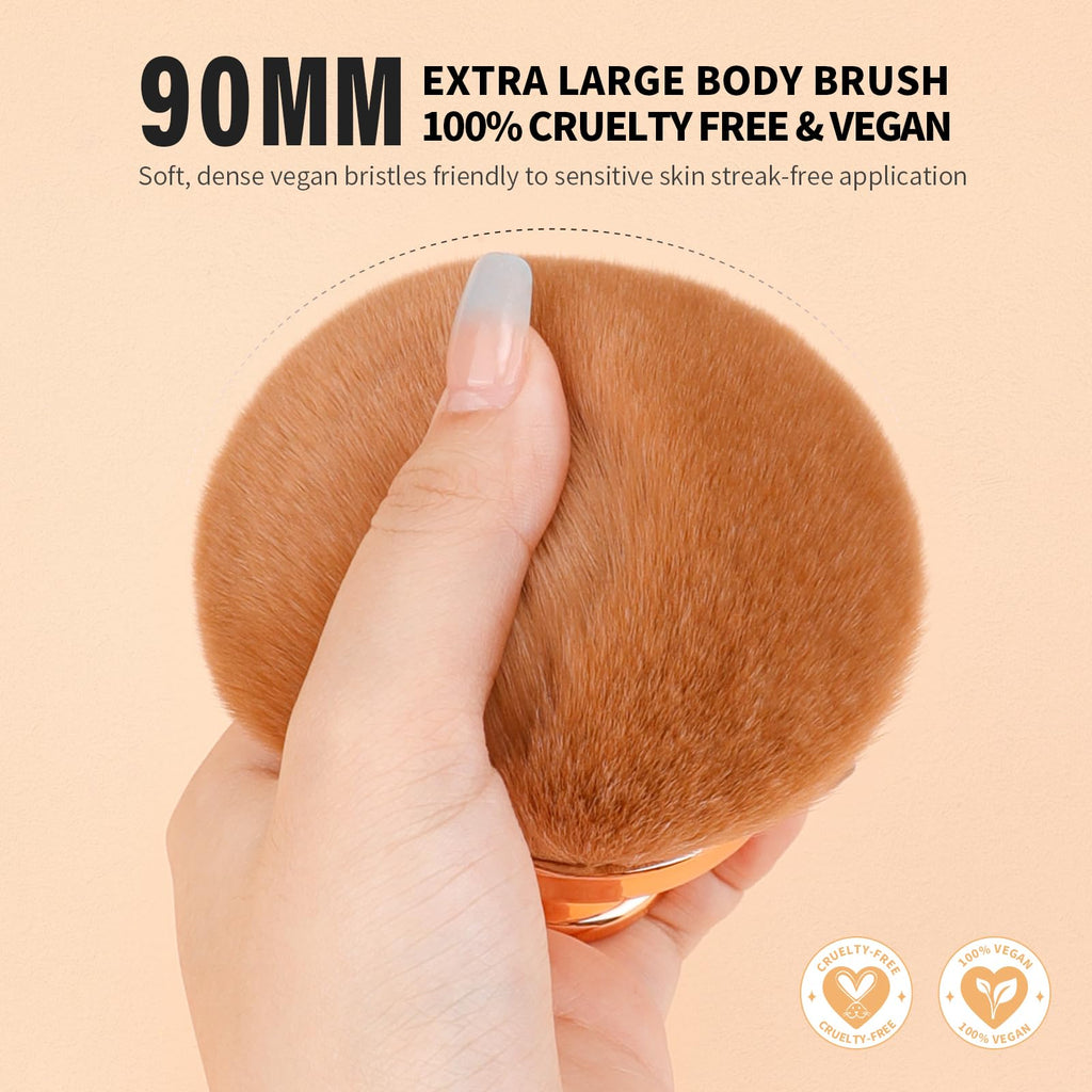 docolor Extra Large Body Makeup Brush for Self Tanner – 3 Inch Wide Head for Fast Full-Body Coverage, Soft Synthetic Fibers for Flawless Application of Foundation, Powder, Bronzer, Face and Body Brush
