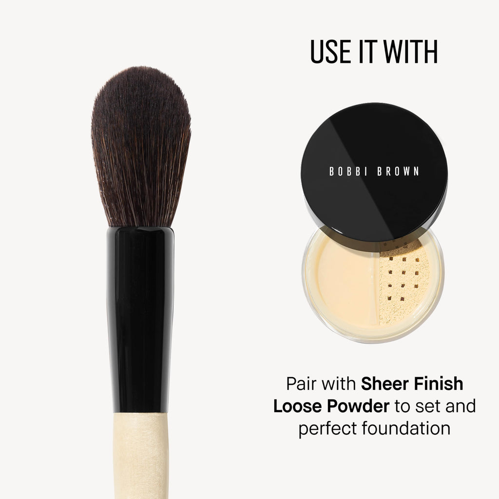 Bobbi Brown Cheek & Powder Brush | Multi-Purpose Brushes for Blending Blush, Bronzer or Powder for Seamless Application