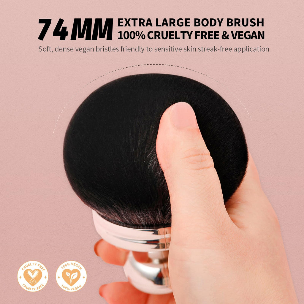 docolor Extra Large Body Makeup Brush for Self Tanner – 3 Inch Wide Head for Fast Full-Body Coverage, Soft Synthetic Fibers for Flawless Application of Foundation, Powder, Bronzer, Face and Body Brush