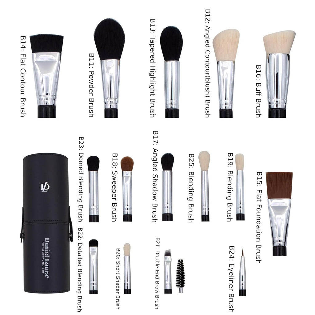 Studio Dense Makeup Brushes Set Professional 15PCS | Vegan Bristles | Flawless Blending | Makeup Brush Set with Case | Foundation, Powder, Blush, Contour, Highlight