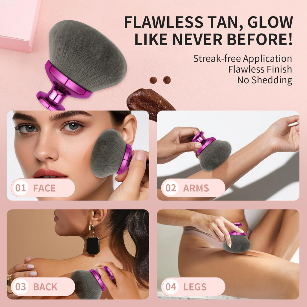 docolor Extra Large Body Makeup Brush for Self Tanner – 3 Inch Wide Head for Fast Full-Body Coverage, Soft Synthetic Fibers for Flawless Application of Foundation, Powder, Bronzer, Face and Body Brush