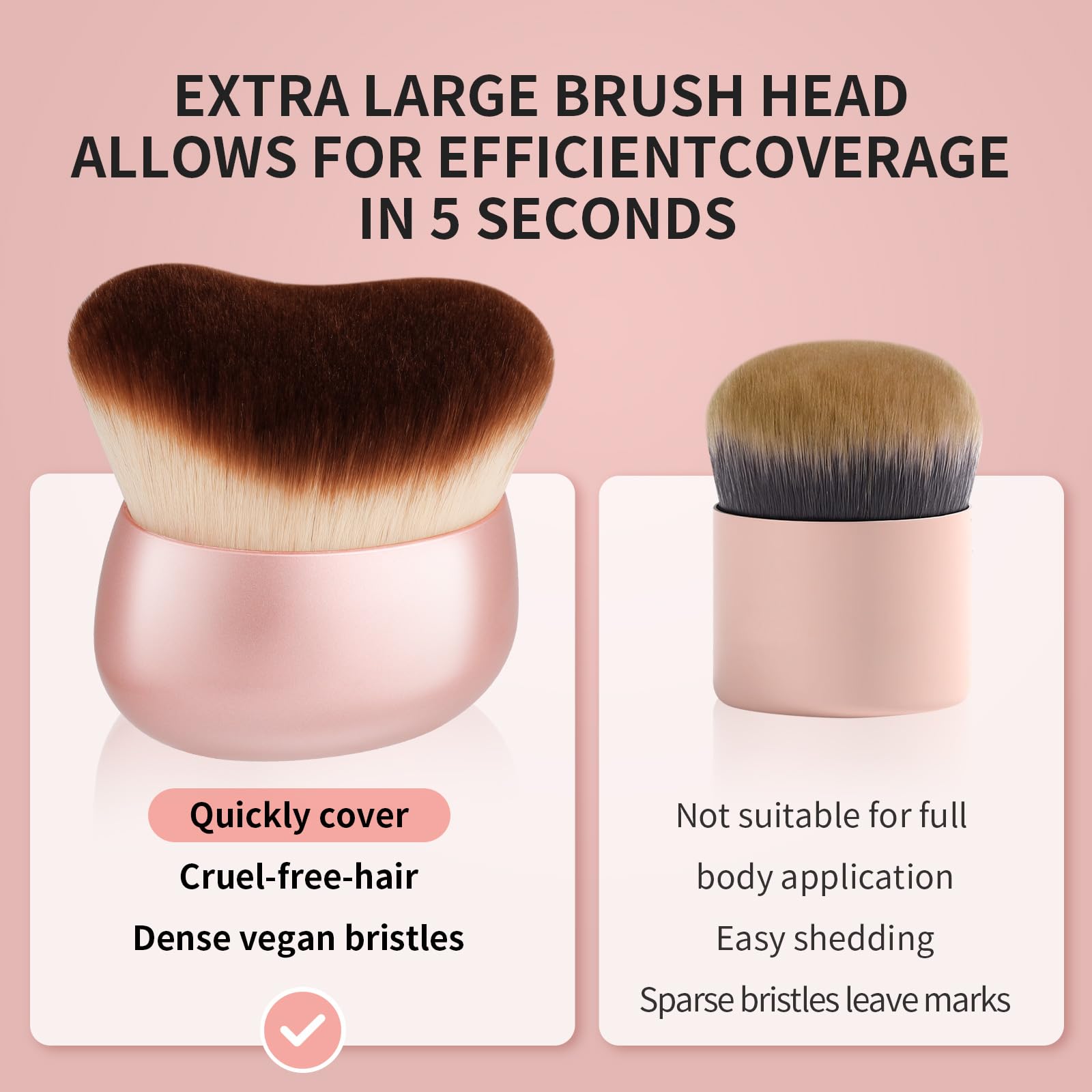 docolor Extra Large Body Makeup Brush for Self Tanner – 3 Inch Wide Head for Fast Full-Body Coverage, Soft Synthetic Fibers for Flawless Application of Foundation, Powder, Bronzer, Face and Body Brush