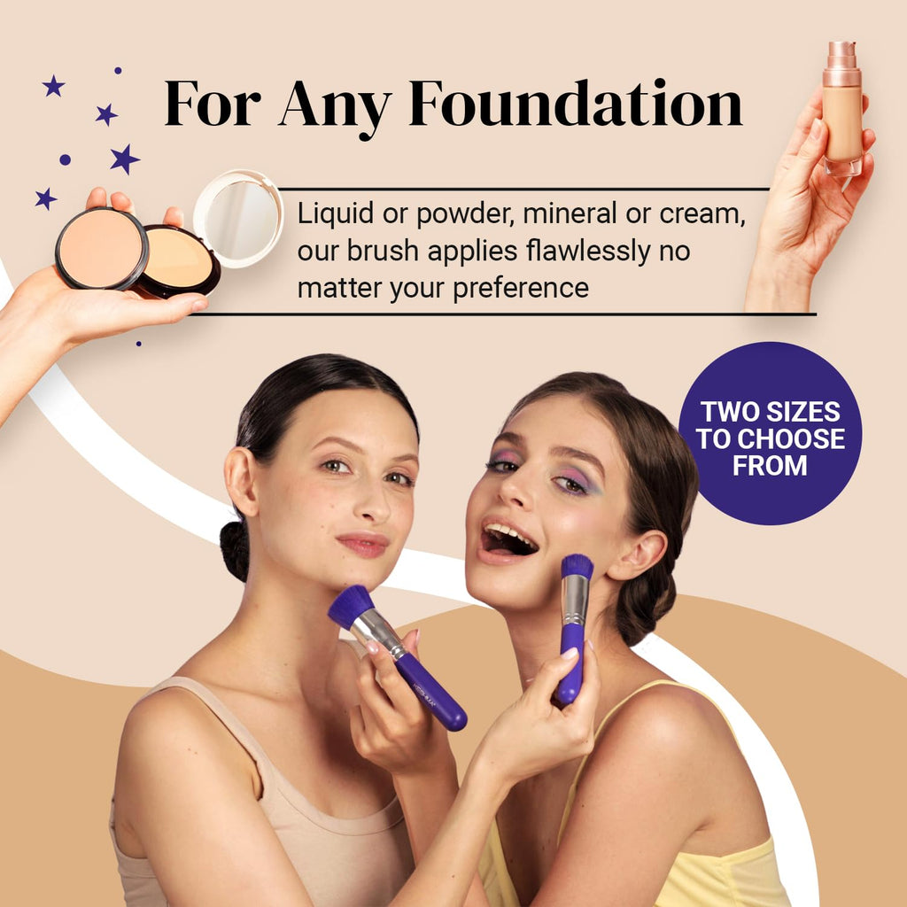 Flat Top Kabuki Foundation Brush By KESHIMA - Premium Makeup Brush for Liquid, Cream, and Powder - Buffing, Blending, and Face - 1.2" Top Diameter