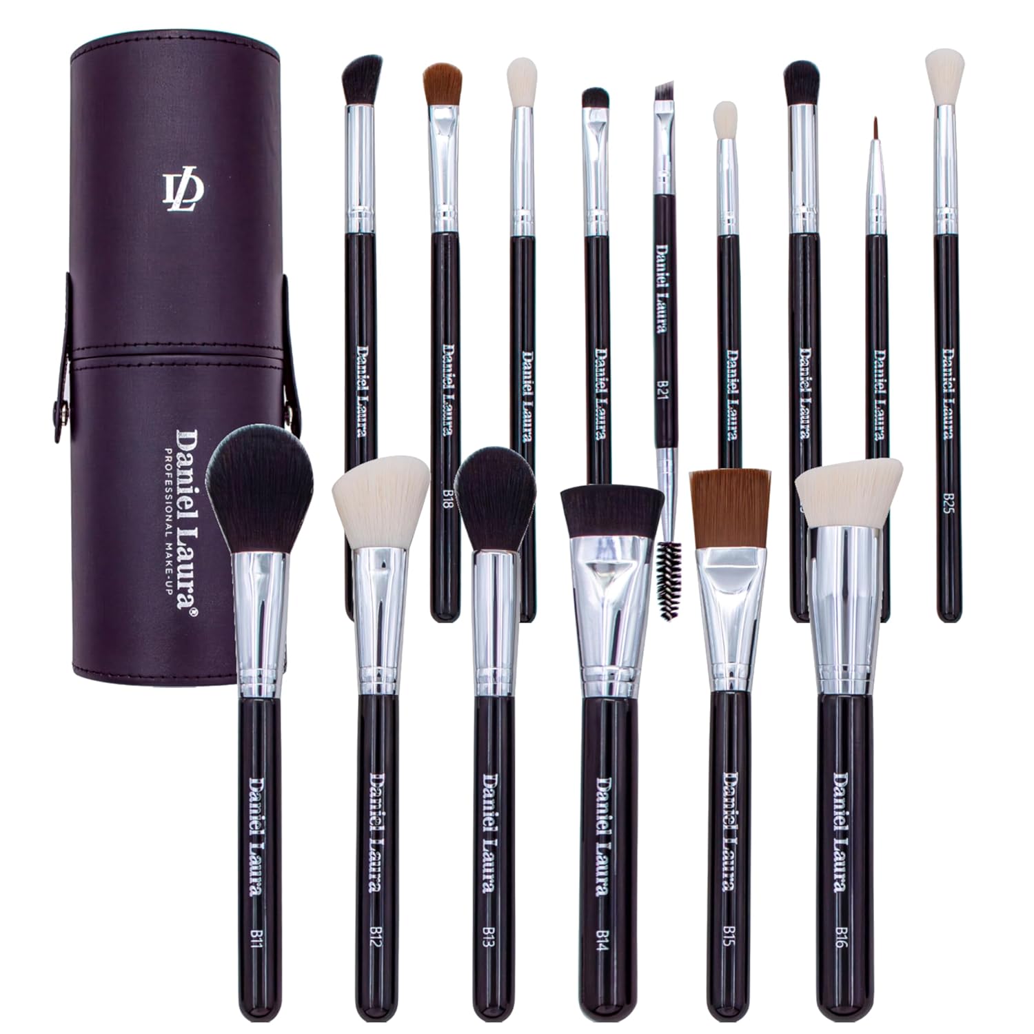 Studio Dense Makeup Brushes Set Professional 15PCS | Vegan Bristles | Flawless Blending | Makeup Brush Set with Case | Foundation, Powder, Blush, Contour, Highlight